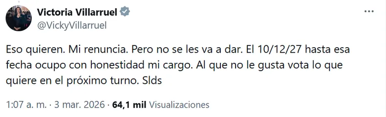 victoria-villarruel-tuit-3-marzo-2026-renuncia
